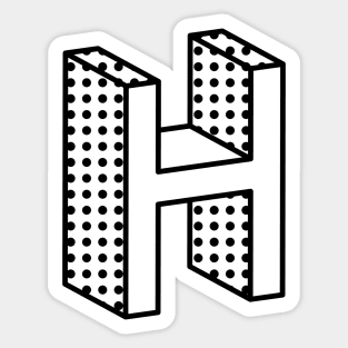 3D Ben Day Dot Isometric Letter H Sticker